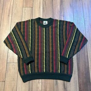 Vintage Paris‎ Fashion 3D Knit Sweater Men's Large Coogi Style